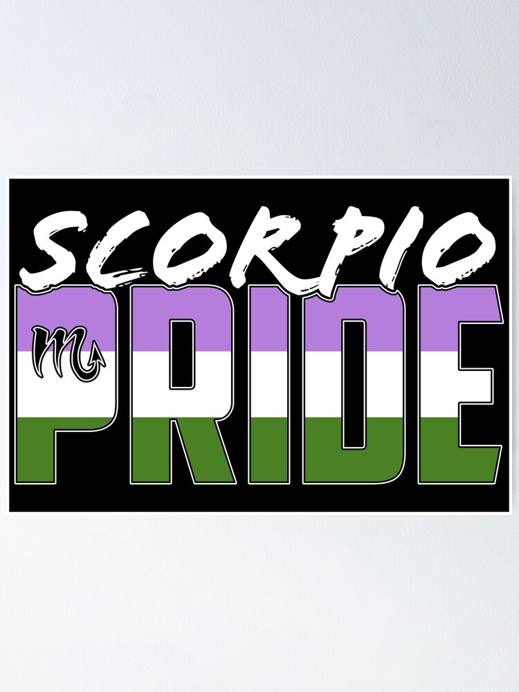 Scorpio Genderqueer Pride Flag Zodiac Sign Poster By Valador Redbubble