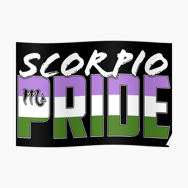 Scorpio Genderqueer Pride Flag Zodiac Sign Poster By Valador Redbubble