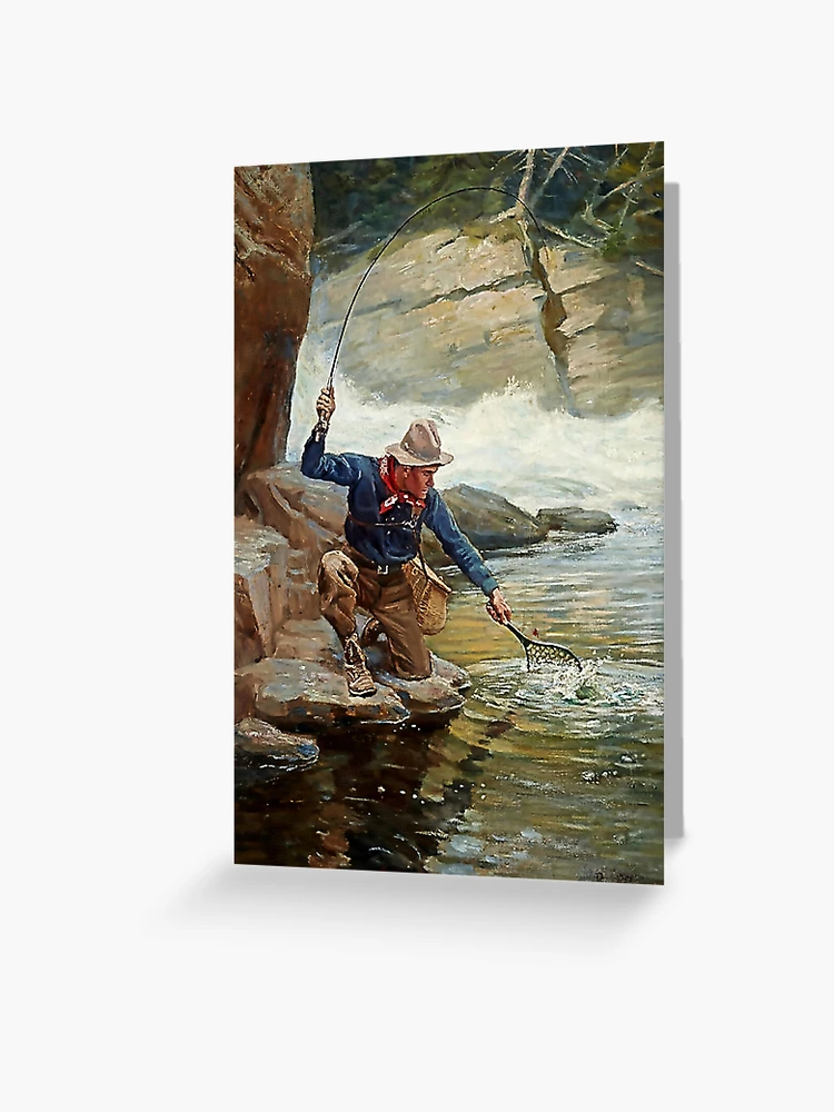 Critical Moment” Fishing Art by Philip R Goodwin Canvas Print for Sale by  PatricianneK