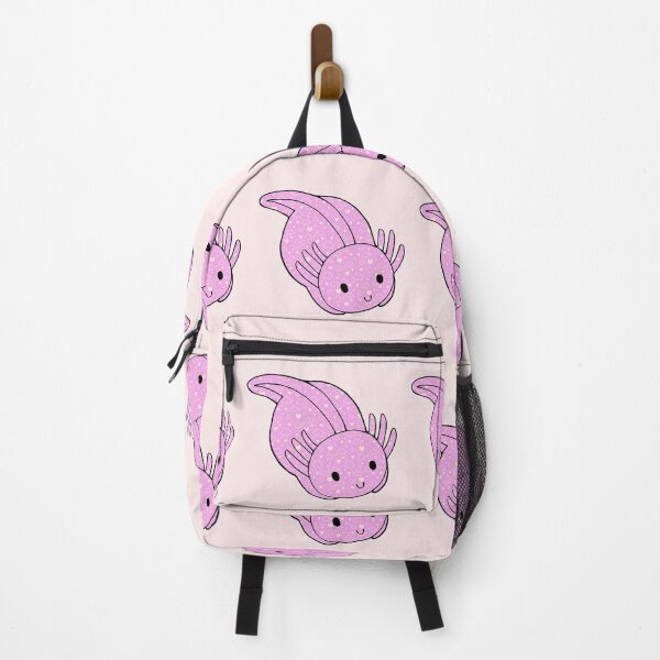Item preview, Cute Kawaii Baby Chibi Axolotl in Pastel Pink with Hearts and Cloud Pattern designed and sold by InkMemories.