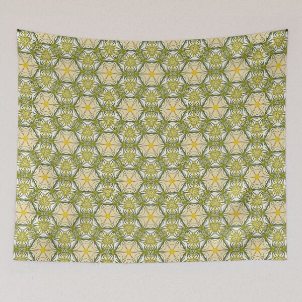Item preview, Geometric Green and Yellow Floral Print Pattern (See others in the set!)  designed and sold by cozycaroline.