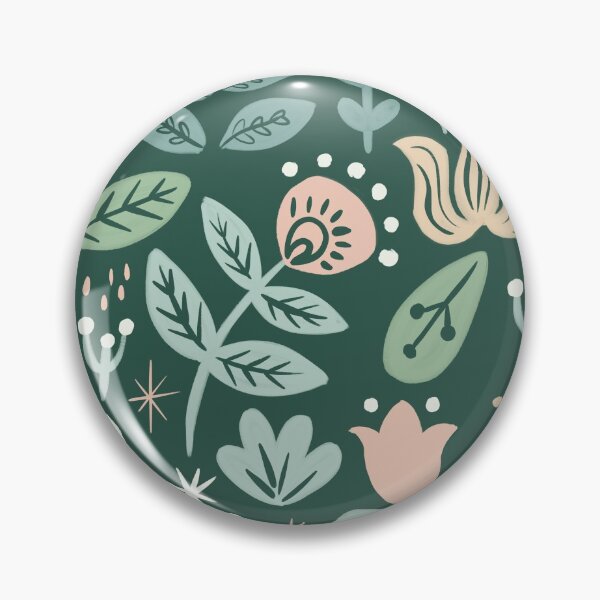 Item preview, Folk Florals - Green designed and sold by latheandquill.