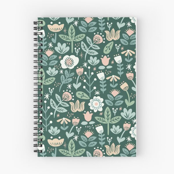 Item preview, Folk Florals - Green designed and sold by latheandquill.