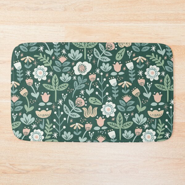 Item preview, Folk Florals - Green designed and sold by latheandquill.