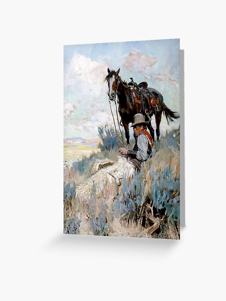 « The Herder » Western Art par Philip R Goodwin | Carte de vœux