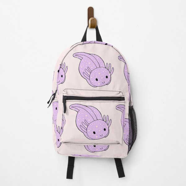Item preview, Cute Kawaii Baby Chibi Axolotl in Pastel Lavender Purple with Hearts and Cloud Pattern designed and sold by InkMemories.