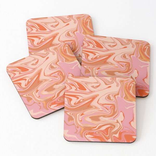 Item preview, warm tones/pink swirly waves marble designed and sold by spillthebeenz.