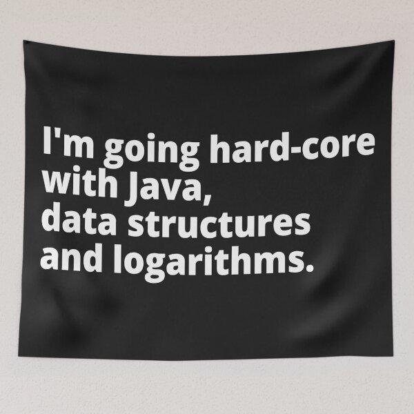 Item preview, I'm going hardcore with Java, data structures, and logarithms. designed and sold by WittyChest.