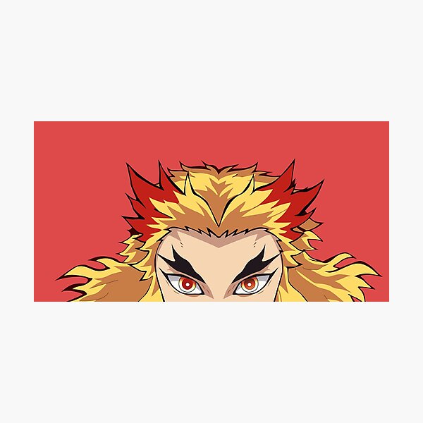 Impression Photo Kyoujurou Rengoku Peeker Le Pilier De La Flamme Tueur De Demon Par Raven Cw Redbubble