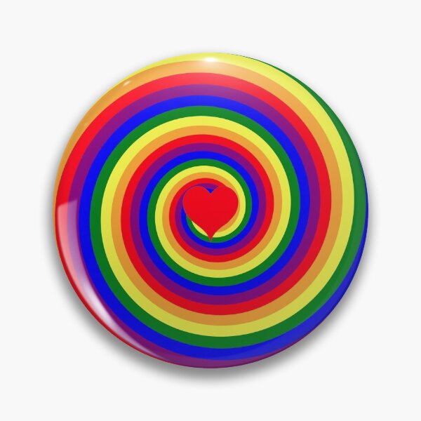 Item preview, Rainbow Pride Spiral with a Heart, Circle designed and sold by CalamityToys.