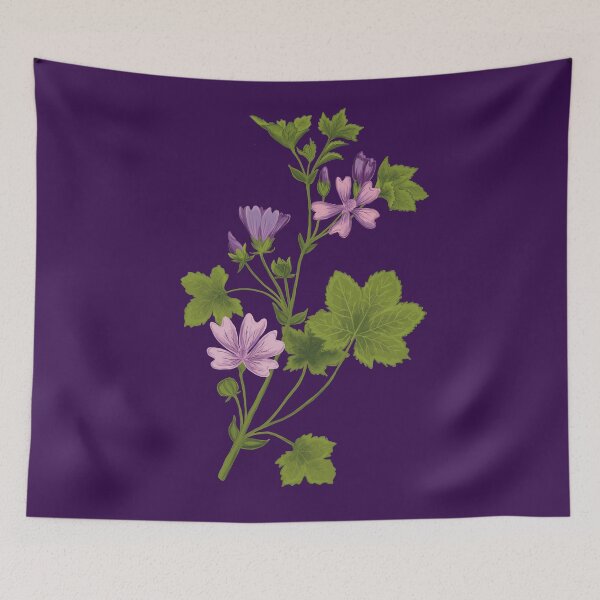 Item preview, Wild mallow botanical drawing designed and sold by Luaillustration.