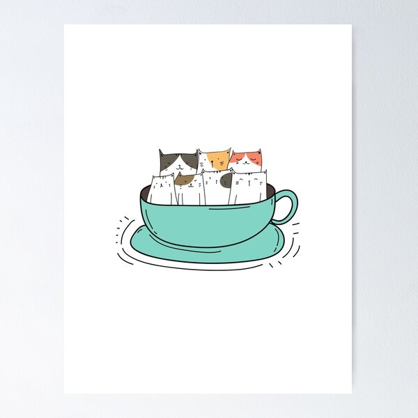 Item preview, Cute cats in a tea cup! designed and sold by Sebastian Crafts.