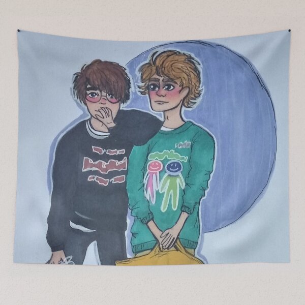 Item preview, "Look at us, we're like brothers" "Don't say that I will cry" TommyInnit And Wilbur Soot designed and sold by EmmaLouize234.