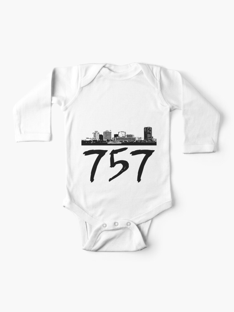 Virginia Beach 757 Black Logo Baby One Piece By Klay70 Redbubble