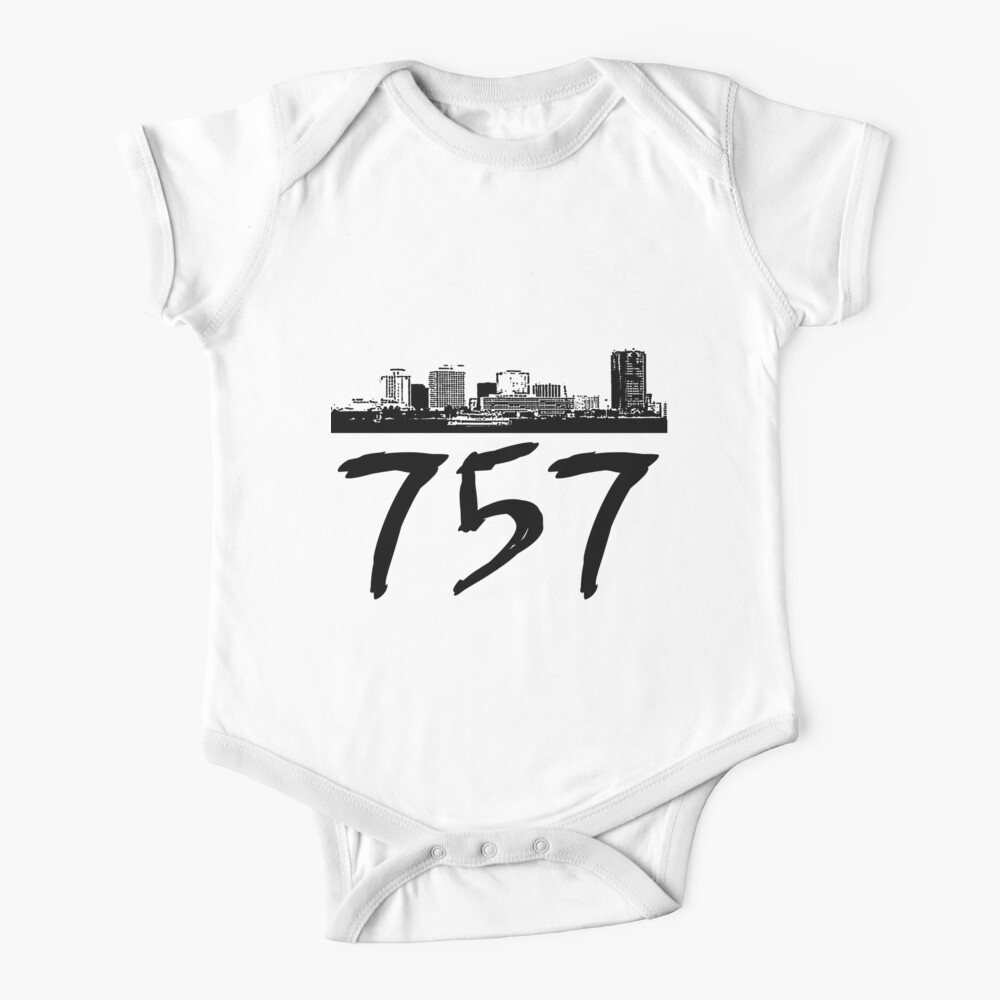 Virginia Beach 757 Black Logo Baby One Piece By Klay70 Redbubble