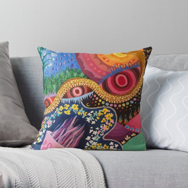 Psychedelic garden #2 Throw Pillow