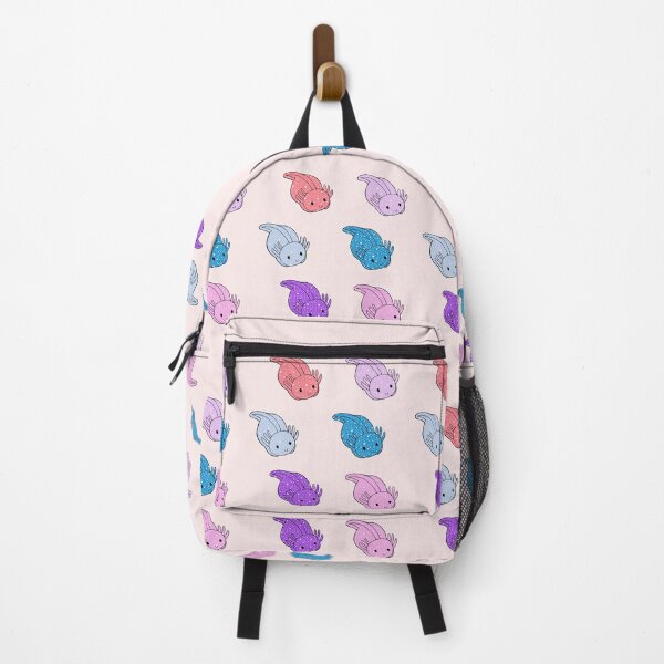 Item preview, Cute Kawaii Baby Chibi Axolotls in Pastel and Bright Blue Pink and Purple Patterns with Hearts and Clouds designed and sold by InkMemories.