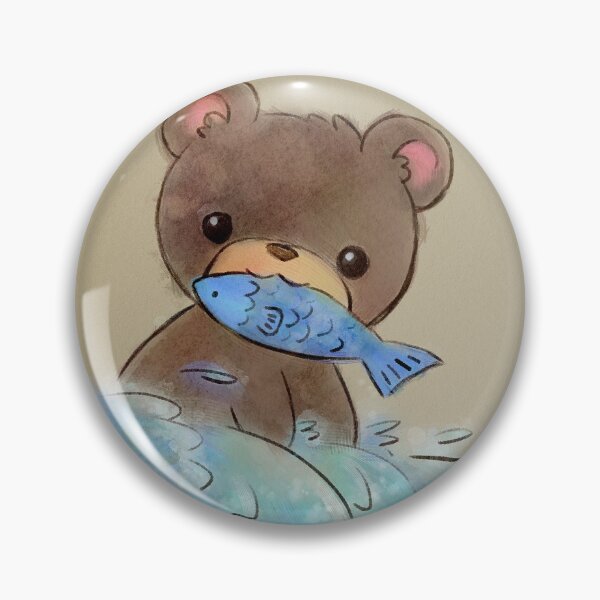 Item preview, Hungry Bear - Cute Kawaii Kids Nursery Watercolor Art designed and sold by BonBonBunny.
