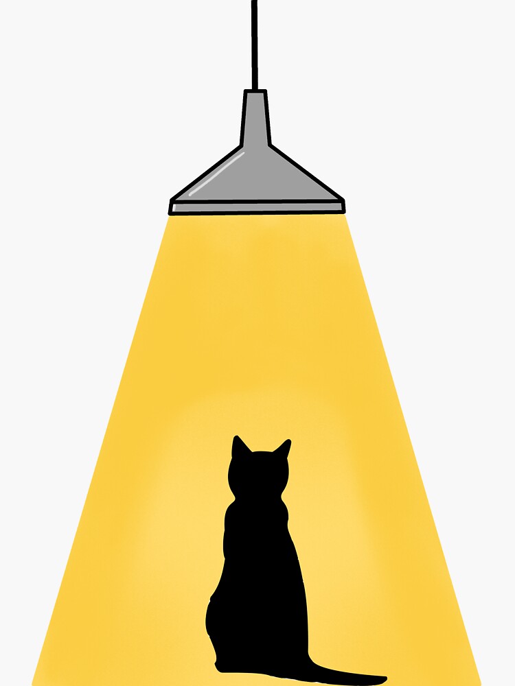 "cat under the light." Sticker for Sale by laujoe1104 Redbubble