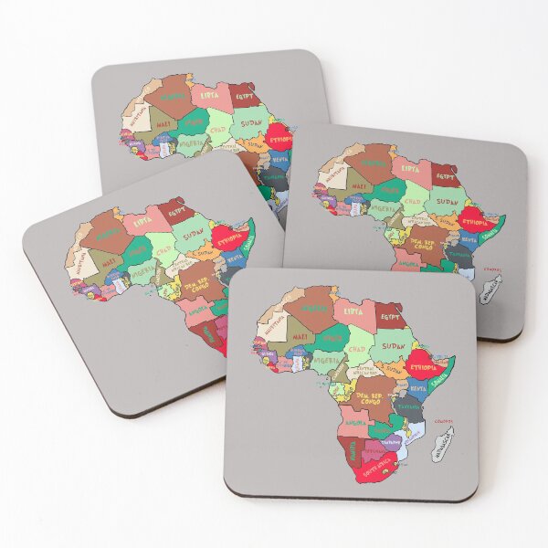 Item preview, colorful map of African Continent the borders and the country names designed and sold by mashmosh.