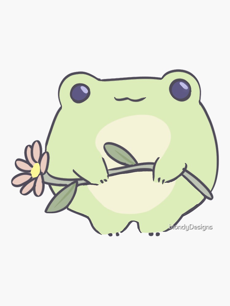 Kawaii Frog Sticker – Fan Sparkle