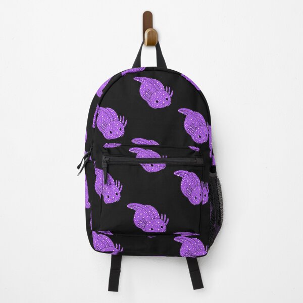 Item preview, Cute Kawaii Baby Chibi Axolotl in Purple with Hearts and Cloud Pattern designed and sold by InkMemories.