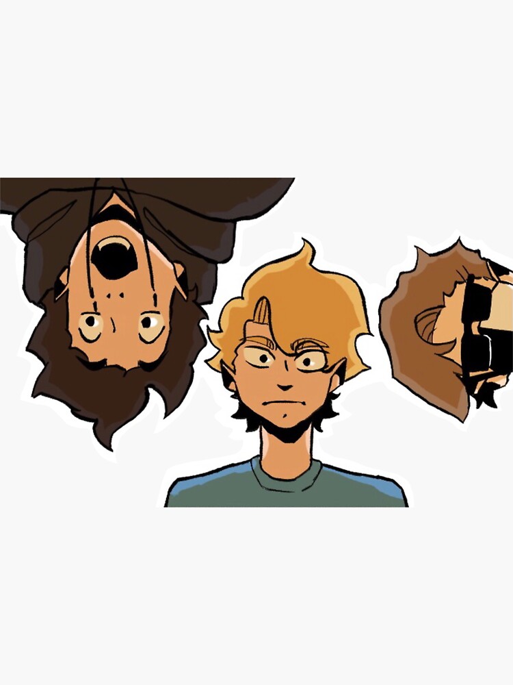 "Bench Trio design (they are looking down)" Sticker for Sale by