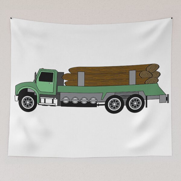 Item preview, Logging Truck, Green Flatbead Truck, Lumber,  designed and sold by Nostrathomas66.