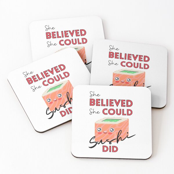 Item preview, She Believed She Could Sushi Did: Funny Foodie Shirt designed and sold by PlayfulPursuits.