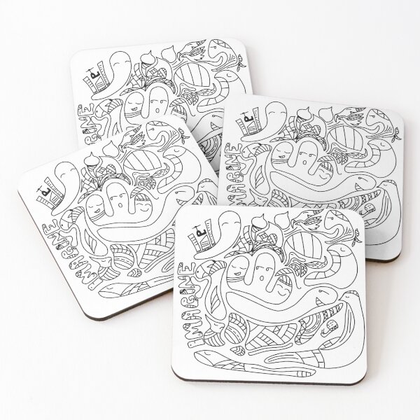 Item preview, Calm Expression Doodle Art Black and White designed and sold by R4CProject.