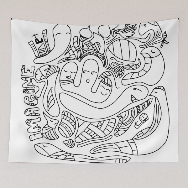 Item preview, Calm Expression Doodle Art Black and White designed and sold by R4CProject.