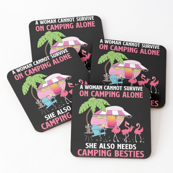 Item preview, Camping Queen Camping Besties Pink Flamingo designed and sold by brandyzalesart.