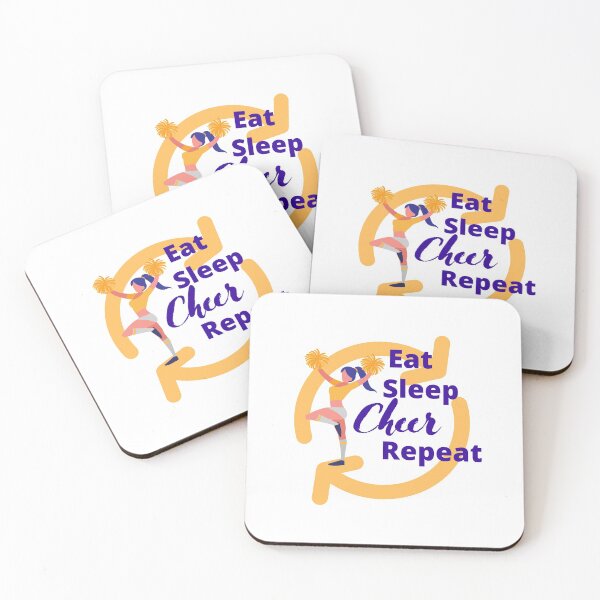 Item preview, Eat Sleep Cheer repeat / cheerleader design / funny / blue and gold designed and sold by MeerkatTeeCo.