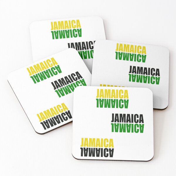 Item preview, Jamaica mirrored pattern in the colors colours of the Jamaican flag black green and gold white background designed and sold by Artonmytee.