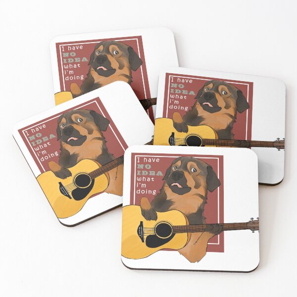 Item preview, dog play guitar with the quote "I have no idea what I'm doing" designed and sold by nishi-T.