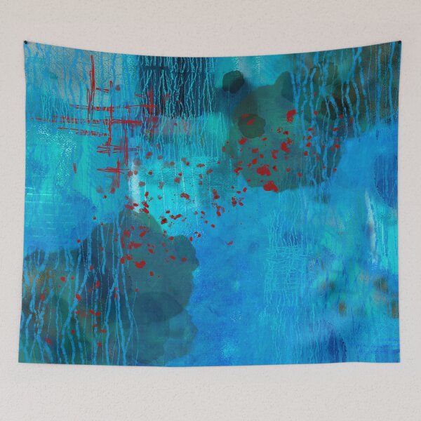 Item preview, Blue Water Abstract Art Textured Painting designed and sold by NancyMerkle.