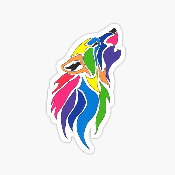 Rainbow Wolf Sticker