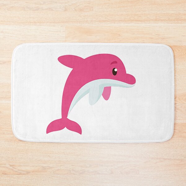 Item preview, pink dolphin cartoon, illustration, marine mammal, flipper, tail, cute dolphin,  designed and sold by Nostrathomas66.