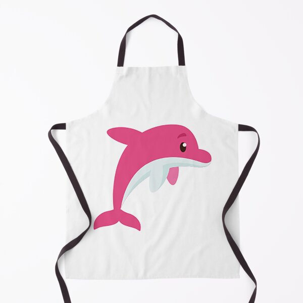 Item preview, pink dolphin cartoon, illustration, marine mammal, flipper, tail, cute dolphin,  designed and sold by Nostrathomas66.