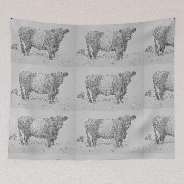 Item preview, Belted Galloway Cow Pencil Drawing designed and sold by MikeJory.