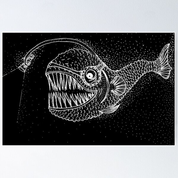 Fish from depths dark Poster