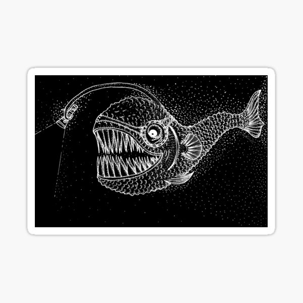 Fish from depths dark Sticker