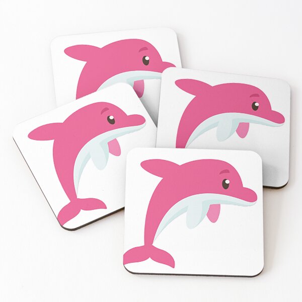 Item preview, pink dolphin cartoon, illustration, marine mammal, flipper, tail, cute dolphin,  designed and sold by Nostrathomas66.