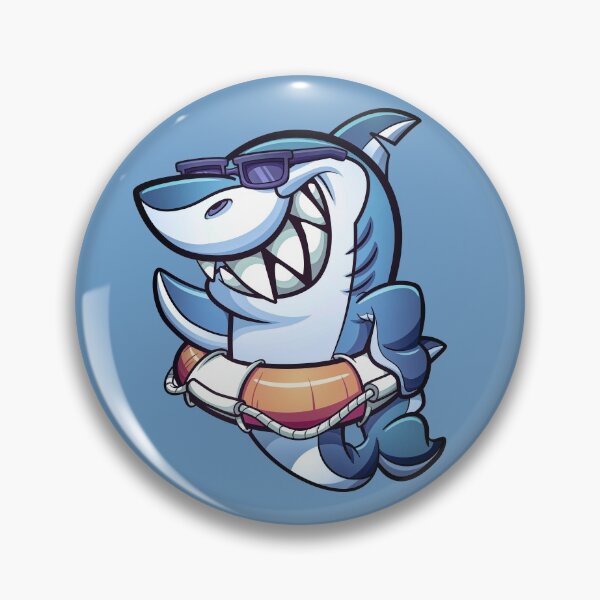 Item preview, Retro Kawaii Shark Lifeguard on Duty designed and sold by GrynszpanDezign.