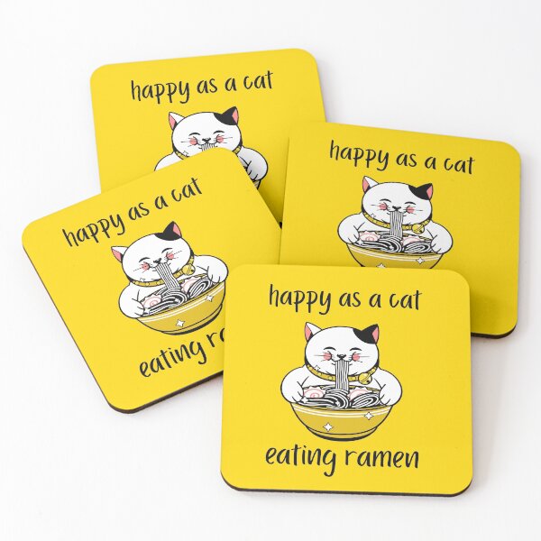 Item preview, Happy as a Cat Eating Ramen - Feline Ramen designed and sold by Purrfecta.