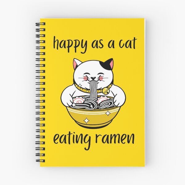 Item preview, Happy as a Cat Eating Ramen - Feline Ramen designed and sold by Purrfecta.