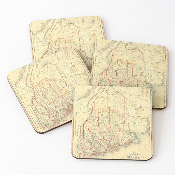 Item preview, Maine State Map, 1846 by Augustus Mitchell designed and sold by nextstepdesigns.