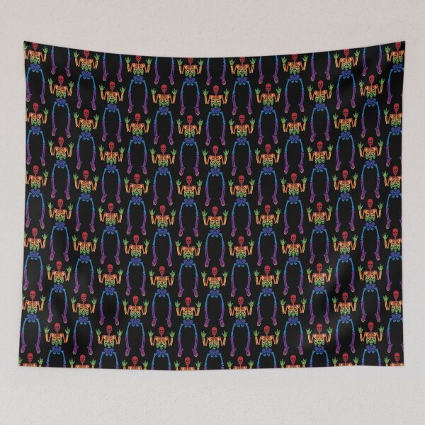 Item preview, Spooky Rainbow Skeletons (black) designed and sold by Jennifer-Smith.