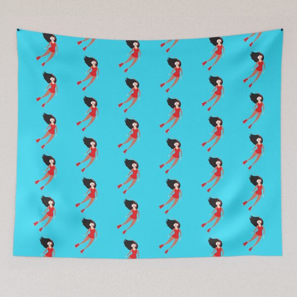 Item preview, Diving snorkelling woman in RED designed and sold by jazzydevil.