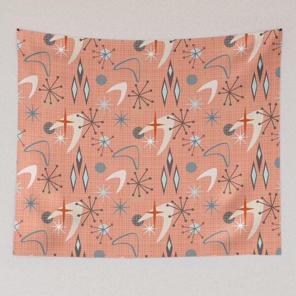 Item preview, Peach Retro 60's Repeat Pattern designed and sold by Sharon Schwalbe.